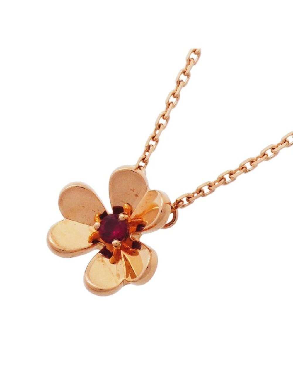 Van Cleef & Arpels Necklace Frivole Mini 18k Pink Gold Ruby